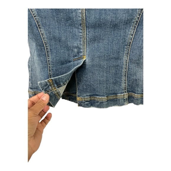 DKNY Blue Jean Jacket with Embroidered Detail - Picture 5 of 10